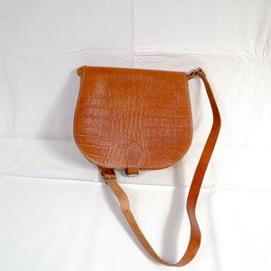 Natural Brown Leather Over The Shoulder Bag Crossbody Satchel